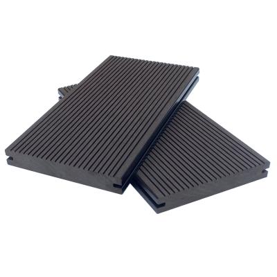 China Grooved Gray Composite Deck Boards WPC Decking Anthracite 150mm for sale