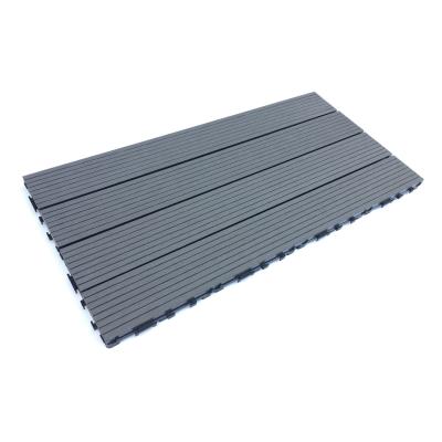 China Grey Waterproof Bathroom WPC Deck Tile Wooden Flooring 60x60cm for sale