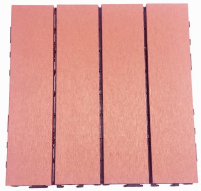 China Strawberry Red Interlocking WPC Deck Tile Floor For Outdoor Garden OEM for sale