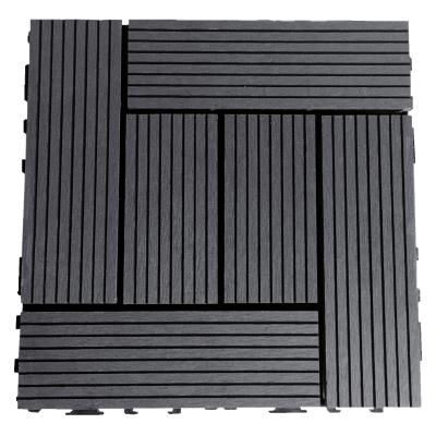 China Embossed Wooden WPC Tile Flooring For Balcony Terrace Garden Swimming Pool for sale