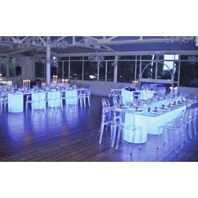 China Led Acrylic Color Changing Square Event Wedding Dining Table For Dinner for sale