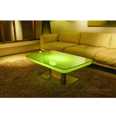 China LED COLOR CHANGE event living room furniture design rectangle center rental table with led light for sale