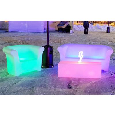 China Contemporary Led Illuminated Garden Sofa And Table Molded Plastic Garden Furniture for sale