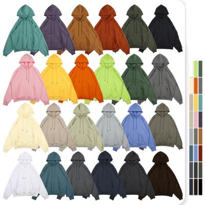 China 320gsm pullover 320gsm heavtweight cotton plain fleece men maker custom 24 color hoodies oversized hoodie for sale