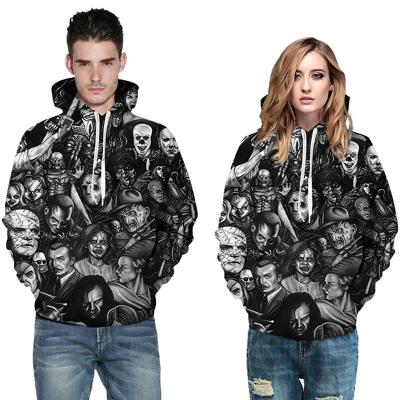 China Anti-wrinkle cheap hoodies wholesale private label cutsom skull printed pullover couples boys girls unisex hoodies for sale