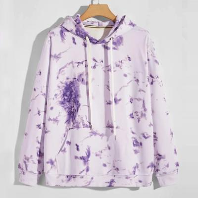 China Wholesale cheap price anti-pilling streetwear hoodies link dye pattern printed men's pullover hoodie for sale