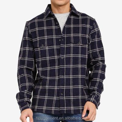 China OEM Custom Cotton Sublimation Anti-pilling Long Sleeve Plaid Shirts For Men for sale