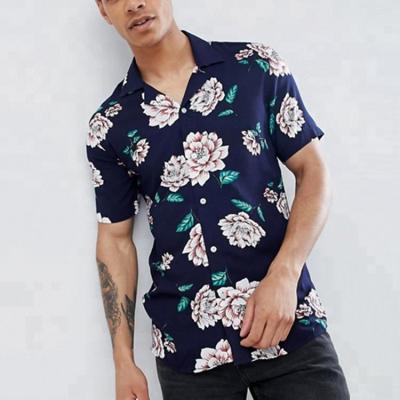 China Anti-pilling Shirts For Men Custom Printed Mens Button Down Hawaiian Shirt for sale