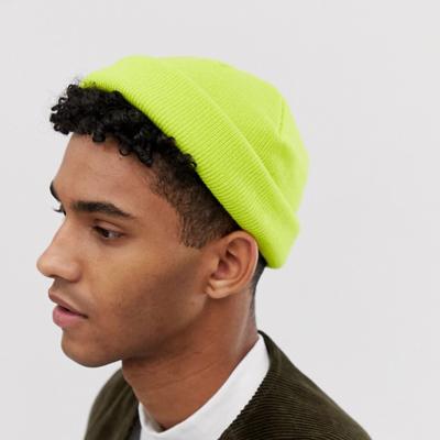 China Custom Plain Mini Plains Men's Fisherman Skullcap in Neon Green for sale