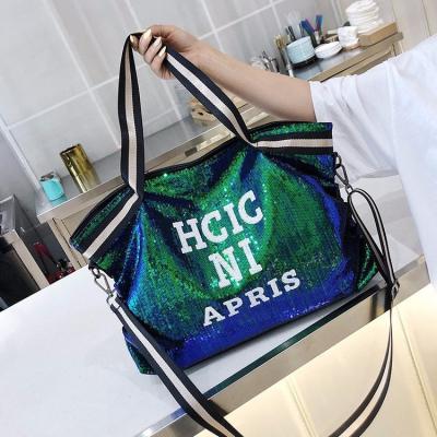 China Unique Bling Bling Water Resistant Hip Hop Women Handbags Girl Ladies Sequins Tote Bag Customize for sale