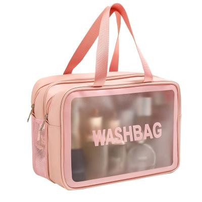 China Fashion wet and dry factory wholesale new pvc frosted handheld cosmetics bag simple korean women makeup bag factory for sale