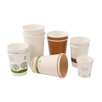 China 100% Aqueous Coating Sustainable Coffee Cups Paper Customize For Hot Drink for sale