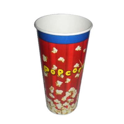 China Papel personalizado 32 Oz Popcorn Cups PE Coated Paper Popcorn Buckets Single Wall à venda