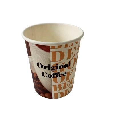 China 6 Oz Custom Logo Printed Hot Coffee Paper Cup Takeaway Plastic Free Aqueous Paper for sale