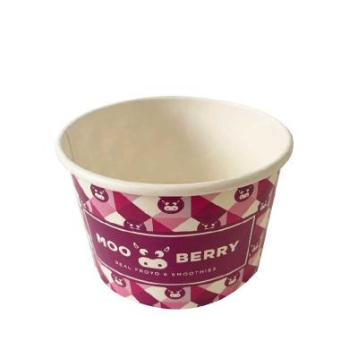 China 7 Oz Custom Biodegradable Ice Cream Cups Disposable PE Coating Paper Ice Cream Bowls for sale