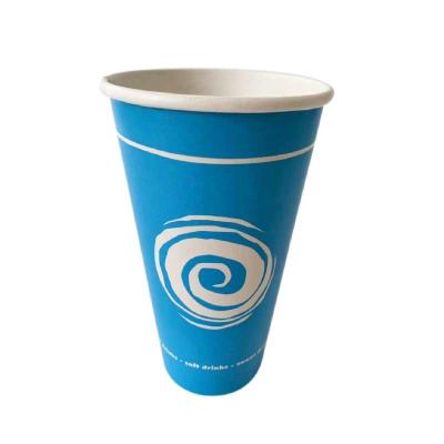 China Water Based Aqueous Coating 16 Oz Paper Cup Cold Beverage Recyclable for sale