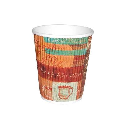 China Disposable Custom Takeaway Coffee Cups Triple Wall 8 Oz Hot Beverage Cups for sale