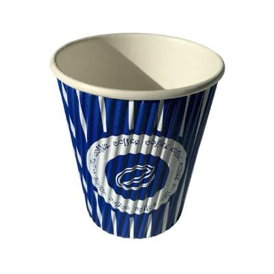 China Disposable PE Coated Paper Cup Triple Wall 8 Oz Hot Cups Water Proof for sale