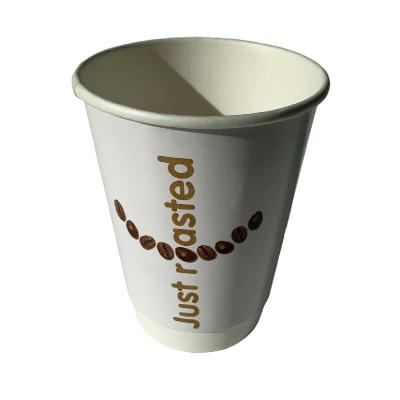 China 12 Oz PE Lined Custom Printed Paper Cups Double Wall White Flexo Printing for sale