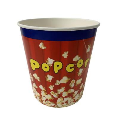 China Custom Paper Popcorn Cup Printed Popcorn Containers Movie 130 Oz Popcorn Tub for sale