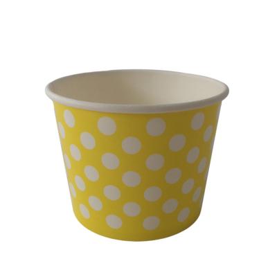 China PE Lined Paper Ice Cream Pots Single Wall Take Away Disposable Ice Cream Pots 8 Oz for sale