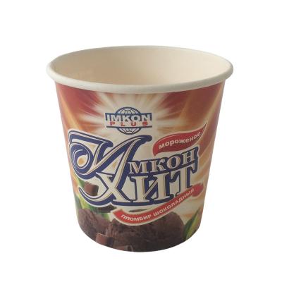 China Takeaway Paper 8 Oz Disposable Ice Cream Cups PE Lined Single Wall Flexo Printing for sale