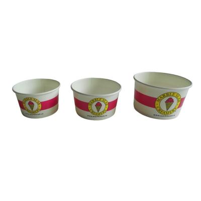 China Waterbased Paper 8 Oz Ice Cream Containers Barrier Coated Customizable Flexo Printing for sale