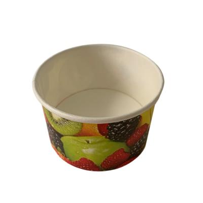 China 2.4 Oz Paper Ice Cream Cup Compostable Waterborne Coating Paper Ice Cream Tubs for sale