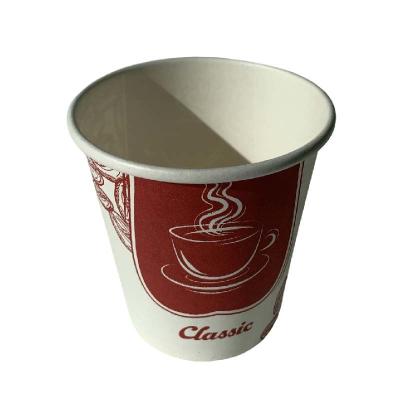 China PE Coated 6 Oz Hot Cups Simple Design Disposable Custom Printed Paper Cups for sale