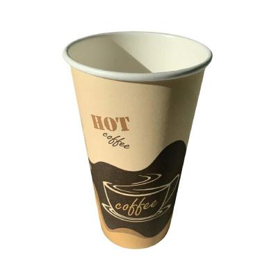 China 20 Oz PE Lining Personalized Hot Cups With Logo Printed Single Wall for sale