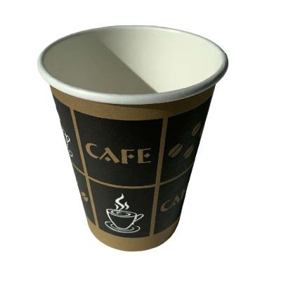 China 8 Oz Black Single Wall Coffee Cups Single Use Water Based Barrier Coated for sale