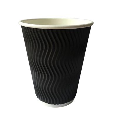 China 12 Oz Triple Wall Corrugated Paper Cups Aqueous Barrier Coating For Hot Drinks for sale