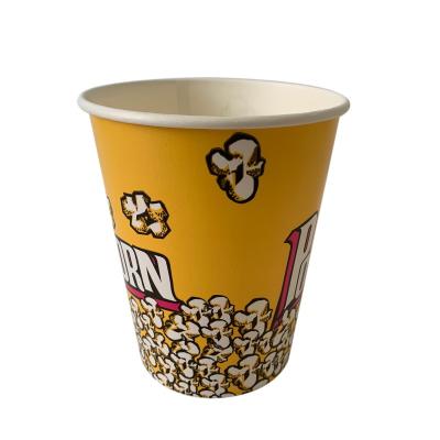 China Customizable 85 Oz Popcorn Paper Cups PE Barrier Coated Single Wall for sale