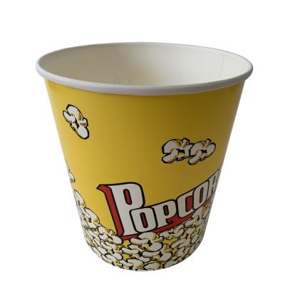 China Customizable 170 Oz Popcorn Bucket  PE Coated Disposable Flexo Printing for sale