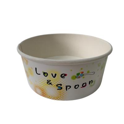 China Single Use 6 oz Ice Cream Bowls Food Grade PE Coated Paper Ice Cream Tubs for sale