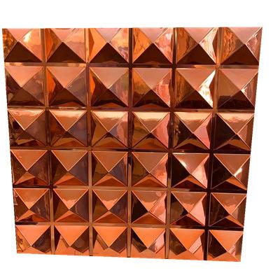 China Modern Waterproof Textured Interior Gold Color Decorative Mirror 3d Wall Art Panel for sale