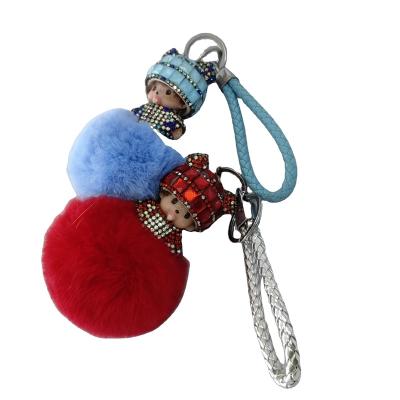 China Common Cartoon Hair Ball Hair Ball Fringe Widely Used Key Chain Key Chain for sale