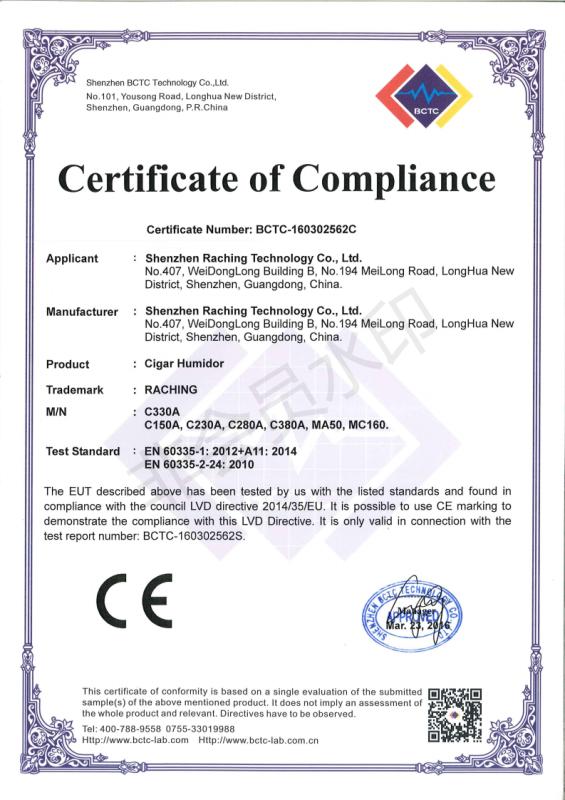 CE - Shenzhen Raching Technology Co., Ltd.