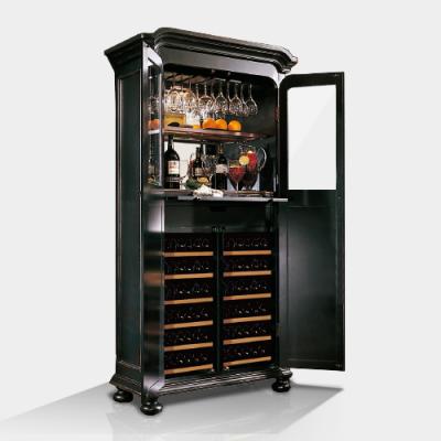 China Factory Direct Raching Hotel Dining Room Furniture Wine Cellar Luxury Solid Wood Cooler Wine Cabinet for sale