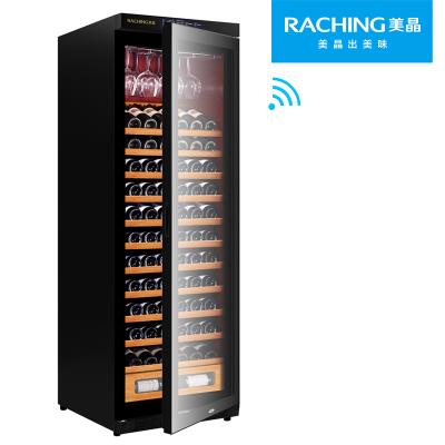 China Hotel Factory Direct Supply >100 Bottles Living Room Cabinet Solid Wood Wine Cooler Cabinet With Independent Decanting Zone for sale