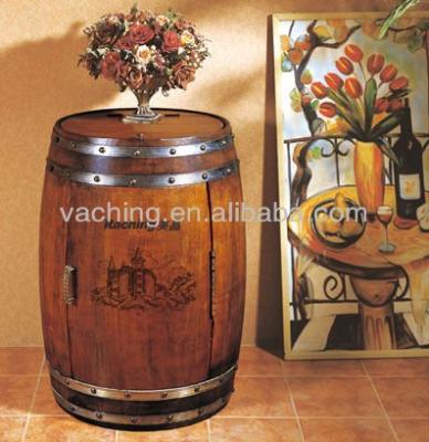 China 48L Wooden Garden Barrel Wine Cooler 18 Bottles Capacity Ornament for sale