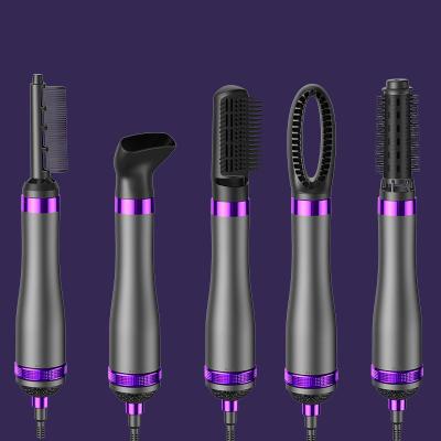 China Ionic 5 in 1 Hair Dryer Nozzle Airbrush Straightener Straightener Comb Hair Curler Blow Dryer Hot Air Blow Dryer Home Step Dryer Styler for sale