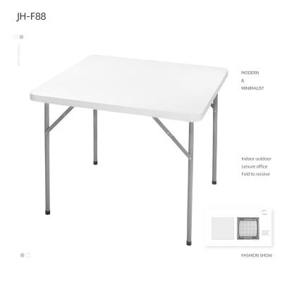 China Foldable Outdoor White Portable Picnic Place BBQ Table HDPE Blow Molding Furniture Plastic Folding Table for sale