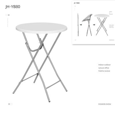 China Modern Round Diameter 80cm High Bar Party Plastic Foldable Cocktail Table for sale