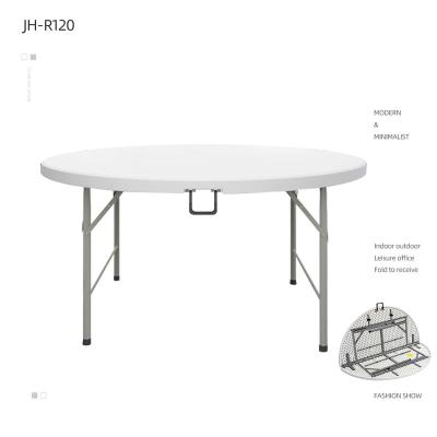 China Modern 8 Foot 6 Foot 10 People Round Folding Table Plastic Tables for sale