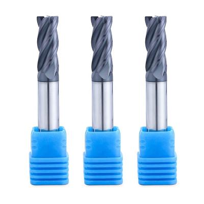 China Tungsten carbide HRC45/55 CNC China Made Mental Cutting Carbide Square End Mill Milling Cutters For Carbon Steel for sale