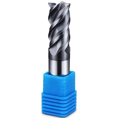 China Carbide HRC65 Solid Carbide 4 Flutes End Mill Carbide CNC Square End Mills For Mold And Steel for sale