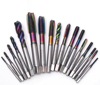 China Automatic lathe Wholesale Price HSS spiral Flute Colorful Coating Sprial Flute Taps for sale