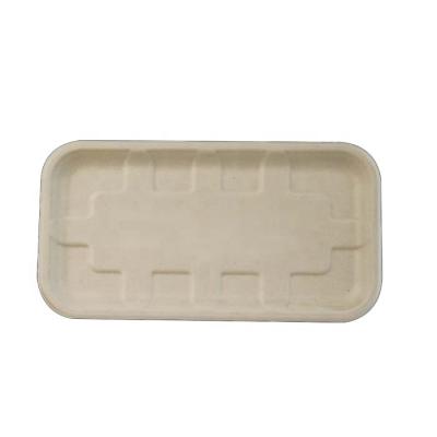 China Biodegradable Customizable Waterproof Compostable Lunch Tray Food Trays Paper Fruit Trays Platter Supermarket for sale