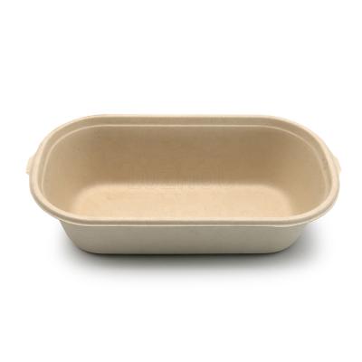 China 850ML Traditional Disposable Salad Bowl Bagasse Boxes For Packaging Environmentally Friendly Biodegradable Food Container Packaging for sale